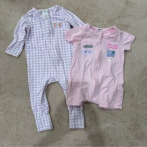 Barbie Pink and Lavender Kids Footies Set